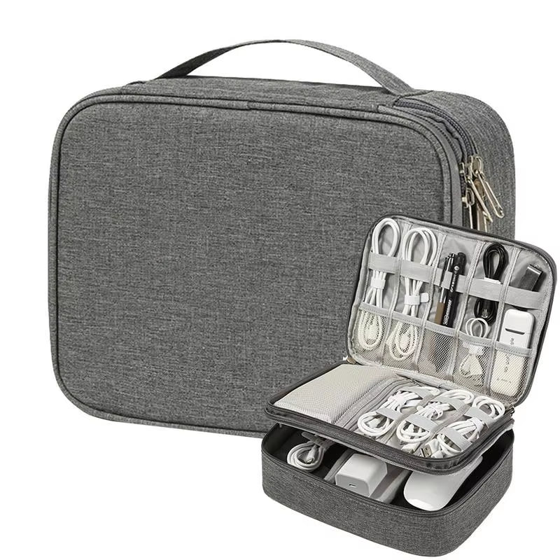 Electronics Organizer Travel Case Compact Waterproof Electronics Organizer Case Travel Essentials Cable Storage Bag for Mini
